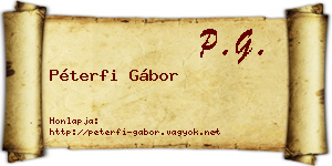 Péterfi Gábor névjegykártya